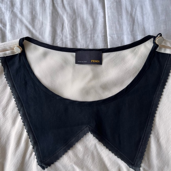 Fendi Wool Blend Top 38 Cream / Black - Picture 5 of 16